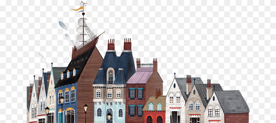 Jlia Sard Mary Poppins Illustrated Gift Edition, Neighborhood, City, Architecture, Roof Png Image