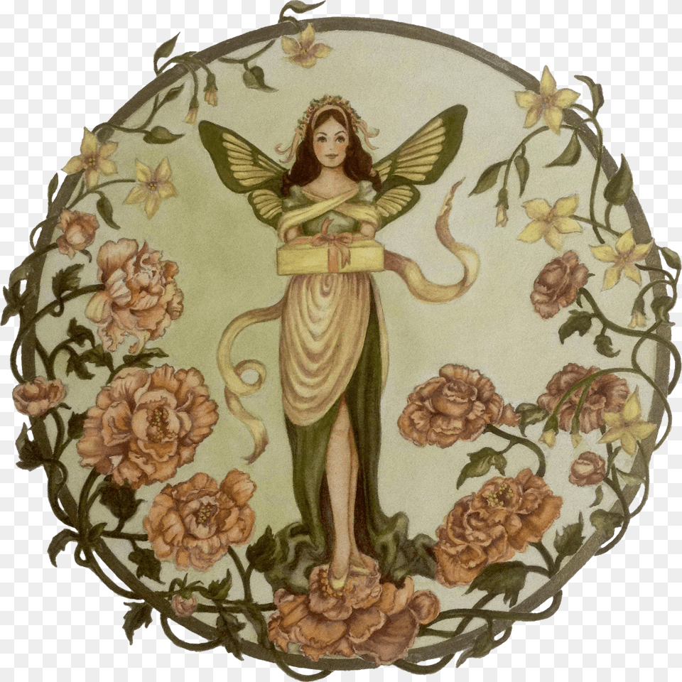 Joanne Mcguire Battiste Butterfly Fairy Lady Bearing Angel, Adult, Person, Painting, Female Free Png