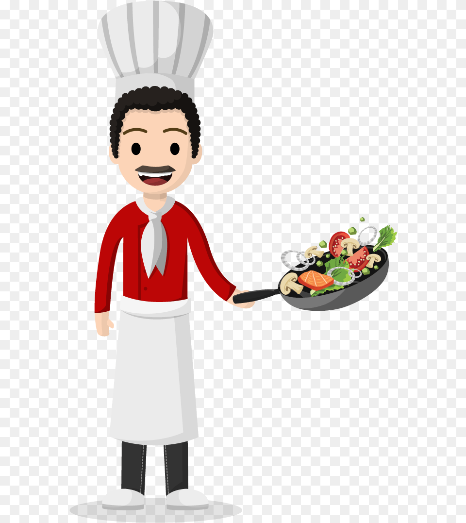 Job Character Cartoon, Cooking Pan, Cookware, Cutlery, Person Free Png Download