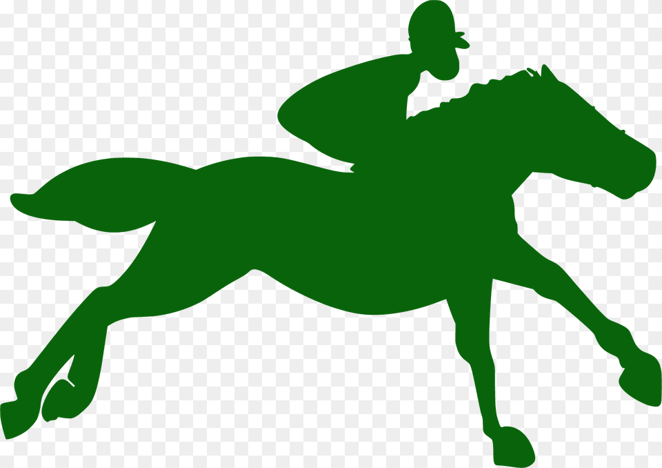 Jockey On Galloping Horse Silhouette, Animal, Mammal, Person, Head Png Image