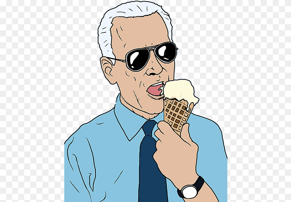 Joe Biden Ice Cream Sticker, Accessories, Ice Cream, Sunglasses, Food Free Png Download