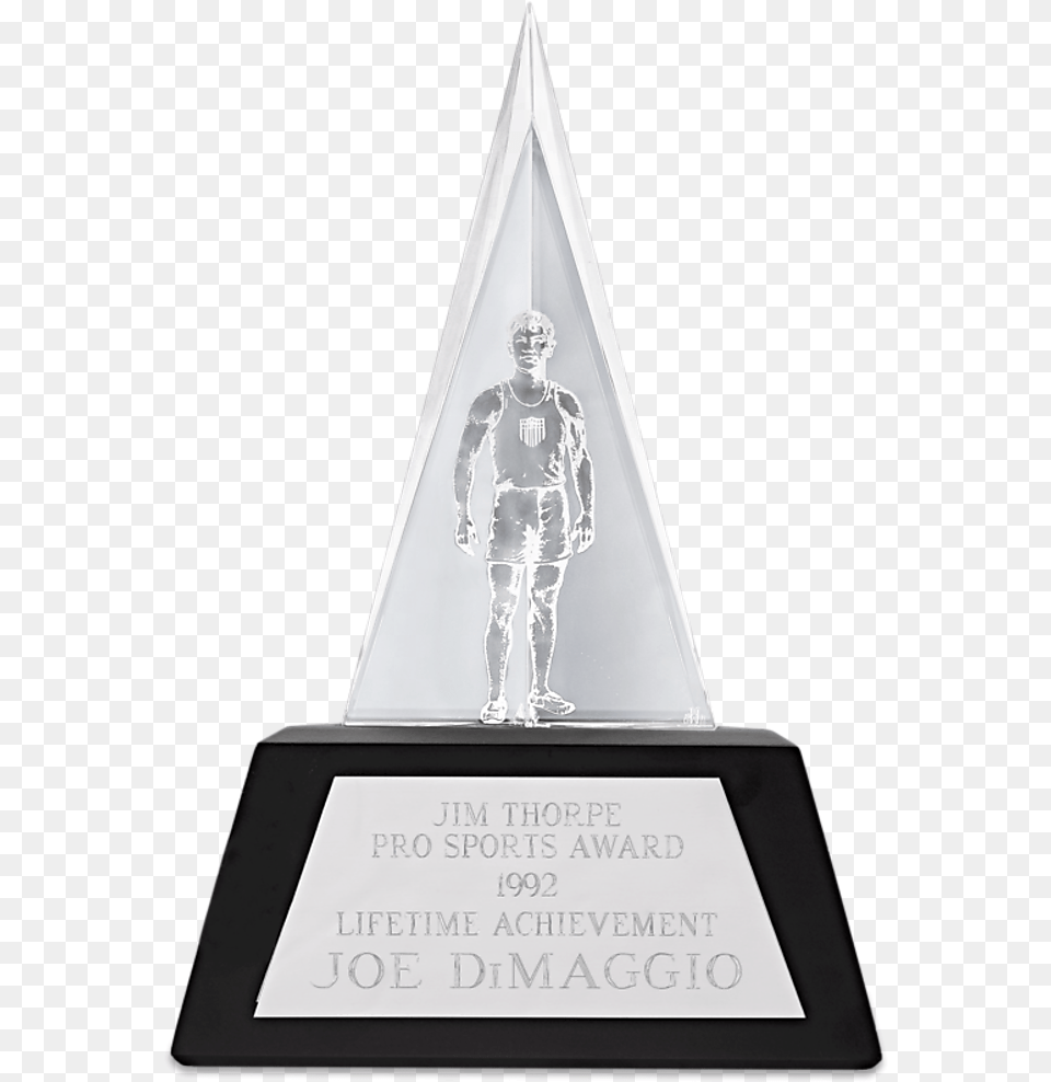 Joe Dimaggios Jim Thorpe Lifetime Achievement Award Trophy, Adult, Male, Man, Person Png