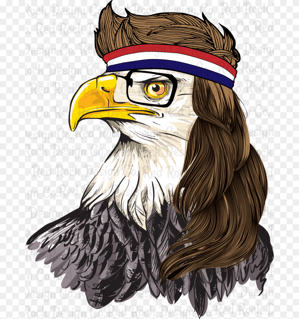 Joe Dirt Eagle With Mullet Eagle Illustration, Animal, Beak, Bird, Adult Free Png