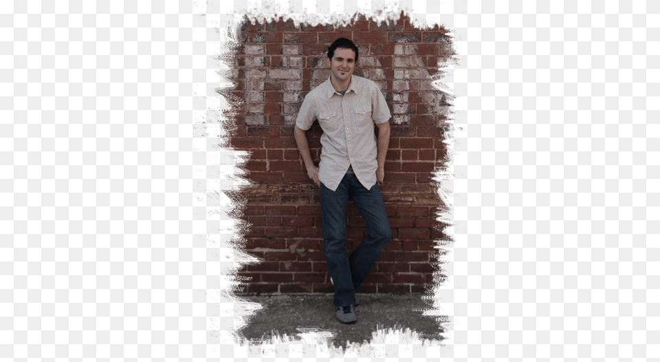 Joe Jestus Of Trost Moving Pictures Standing, Shirt, Brick, Clothing, Pants Free Transparent Png