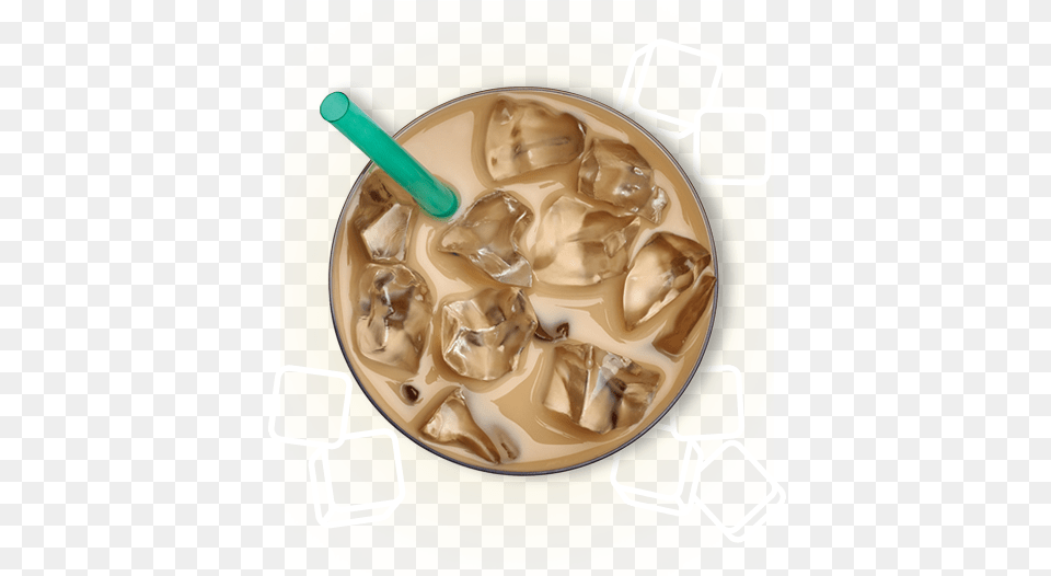 Joefroyo Over Ice Flatlay Green Straw Iced Coffee Drink Ice, Animal, Clam, Food, Invertebrate Free Png