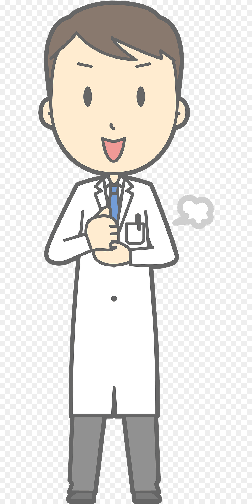 Joel Doctor Has An Idea Clipart, Clothing, Coat, Lab Coat, Person Free Png