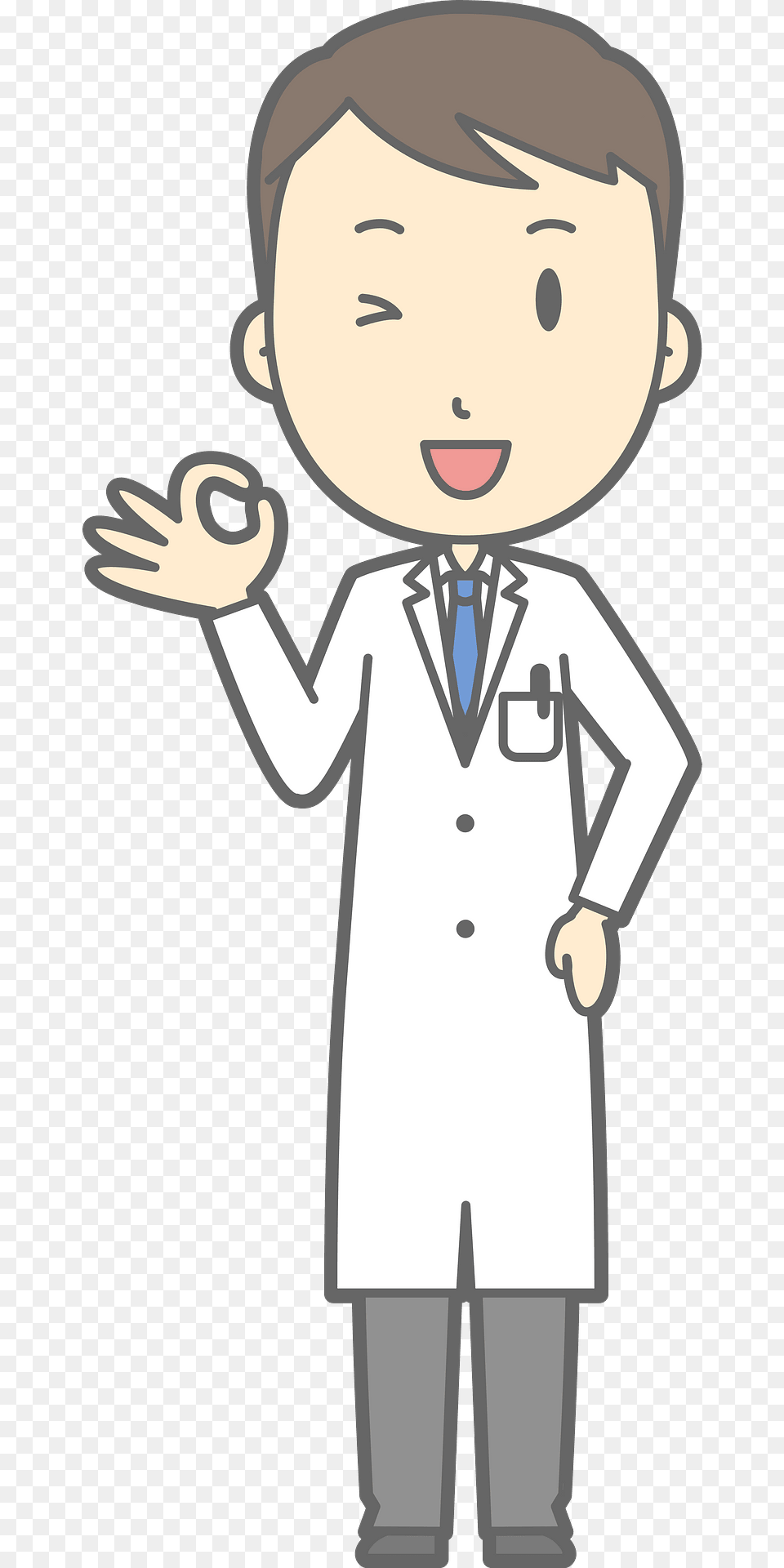 Joel Doctor Is Giving Ok Sign Clipart, Clothing, Coat, Lab Coat, Baby Png