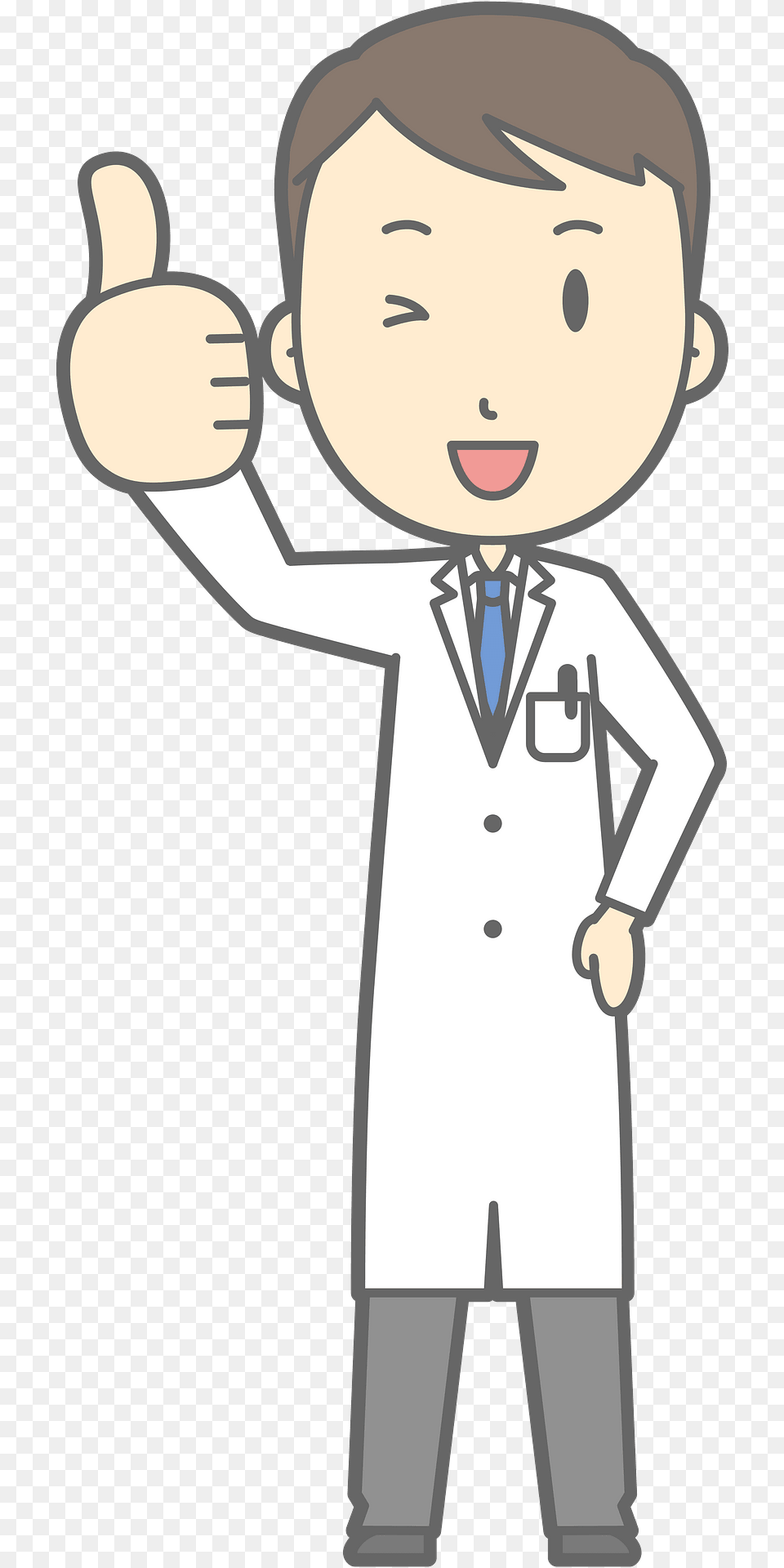 Joel Doctor Is Giving Thumbs Up Clipart, Person, Hand, Finger, Coat Free Png