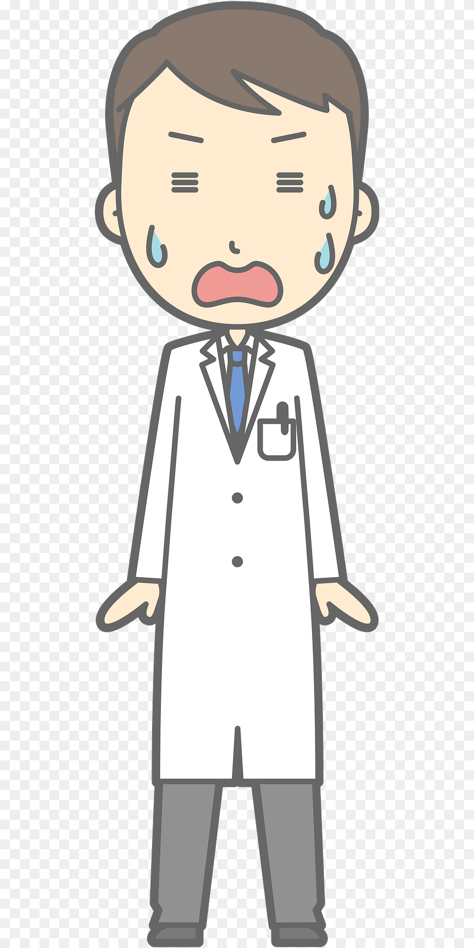 Joel Doctor Is Panicking Clipart, Clothing, Coat, Lab Coat, Person Free Png Download