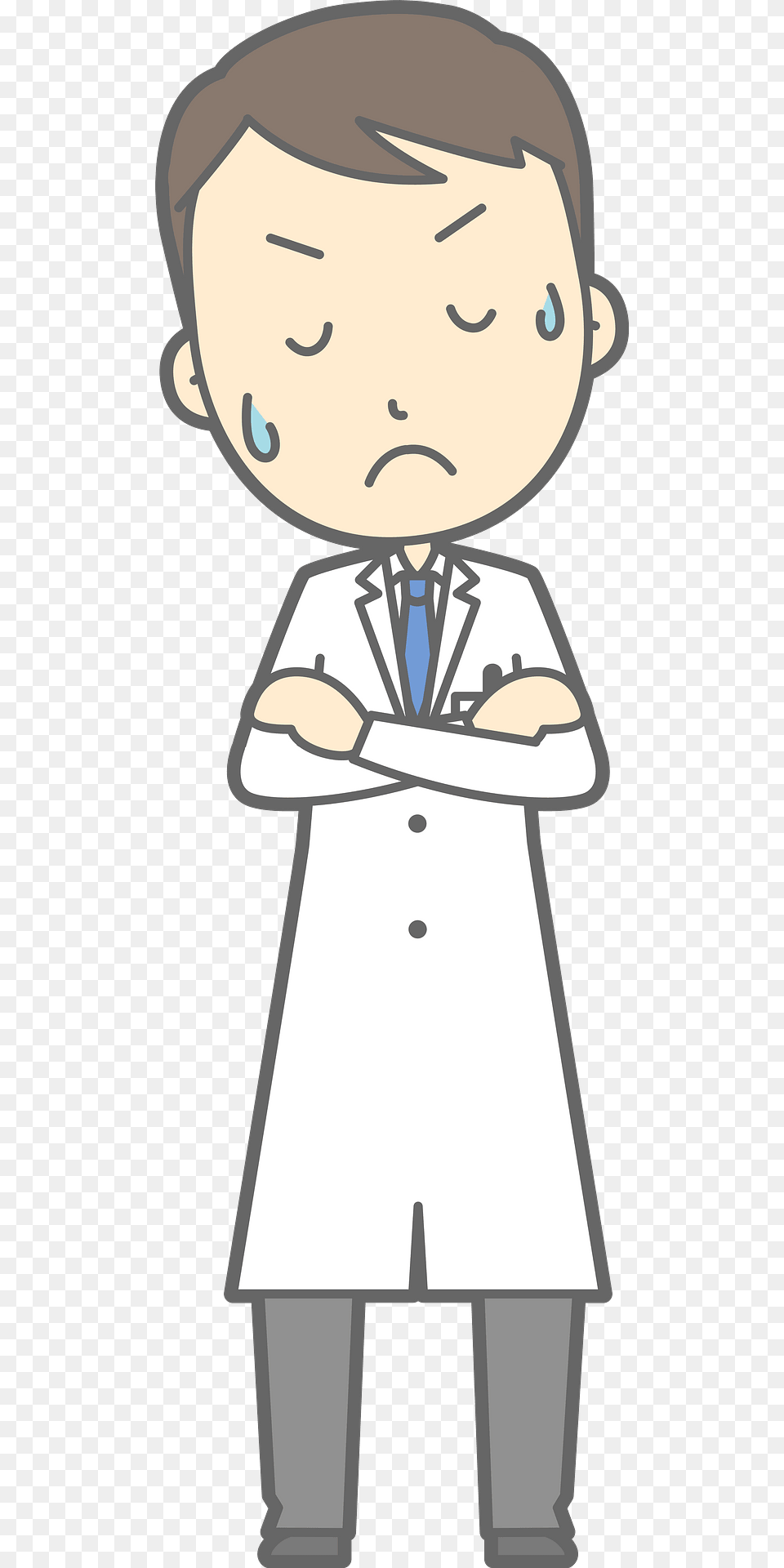 Joel Doctor Is Thinking Clipart, Clothing, Coat, Lab Coat, Person Free Png Download