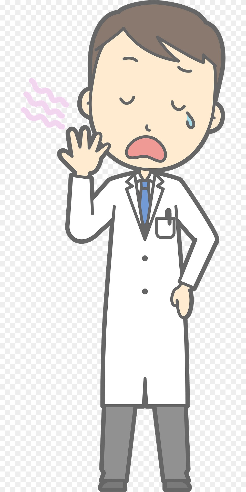 Joel Doctor Is Yawning Clipart, Clothing, Coat, Lab Coat, Baby Free Transparent Png
