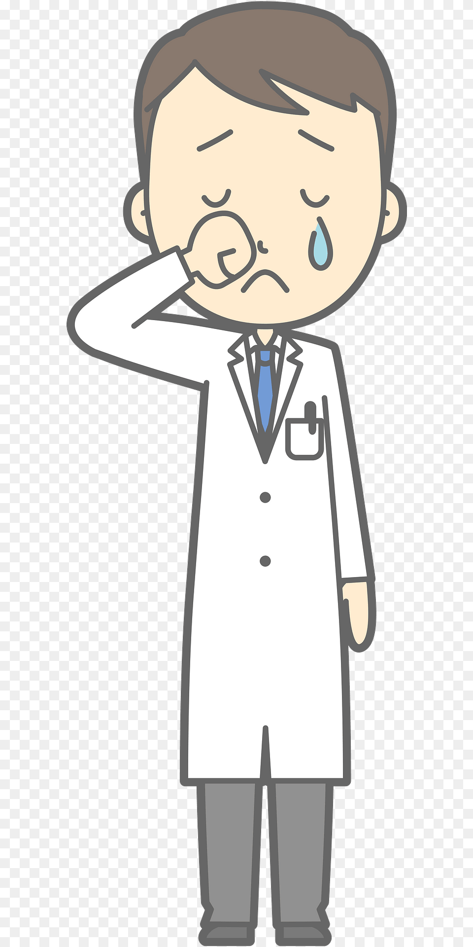 Joel Medical Doctor Is Crying Clipart, Clothing, Coat, Lab Coat, Person Free Png