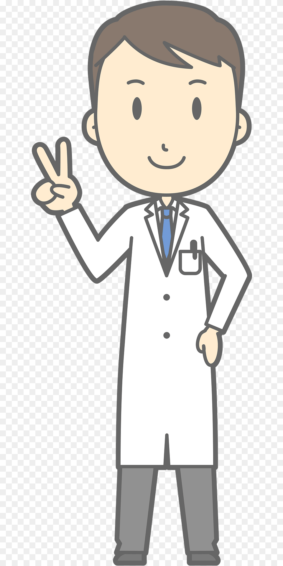 Joel Medical Doctor Is Giving V Sign Clipart, Clothing, Coat, Lab Coat, Baby Png