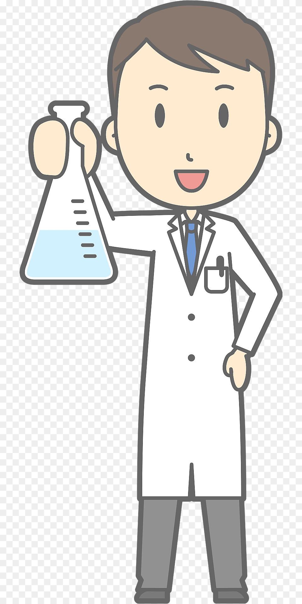 Joel Medical Doctor Is Holding Laboratory Flask Clipart, Clothing, Coat, Lab Coat, Face Free Transparent Png