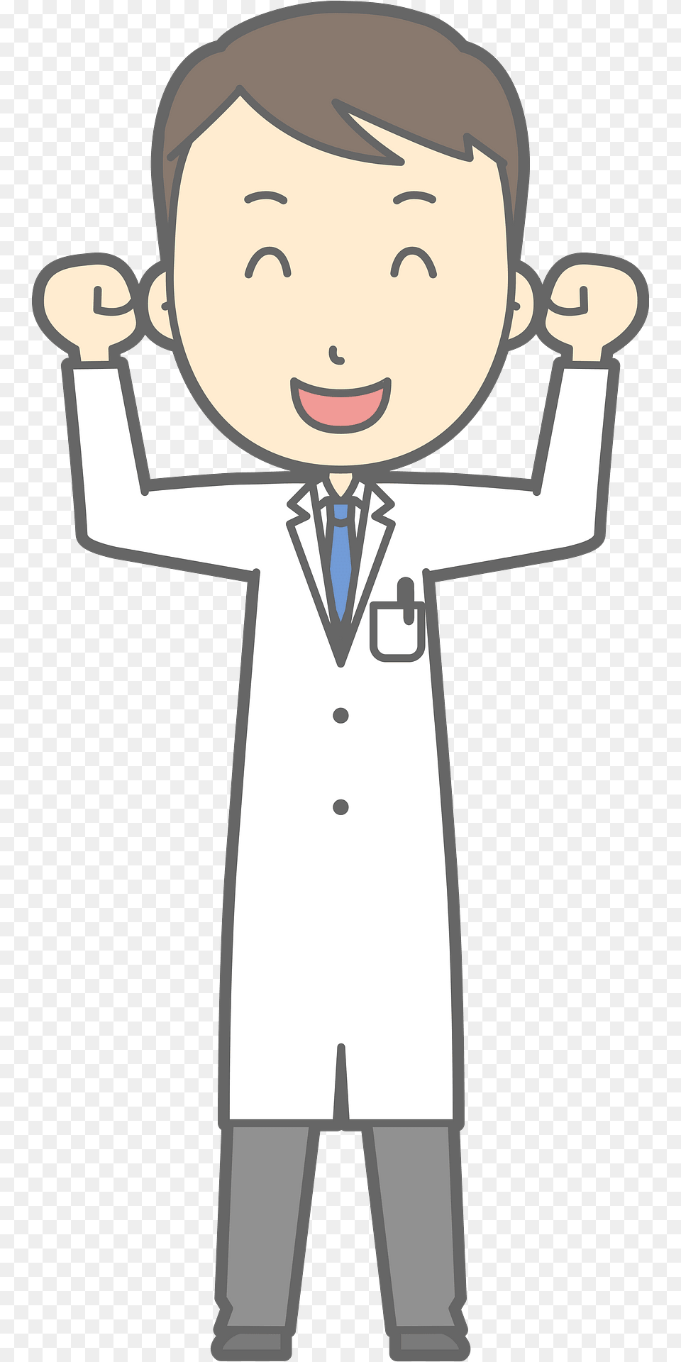 Joel Medical Doctor Is Pumping His Fists Clipart, Clothing, Coat, Face, Head Png