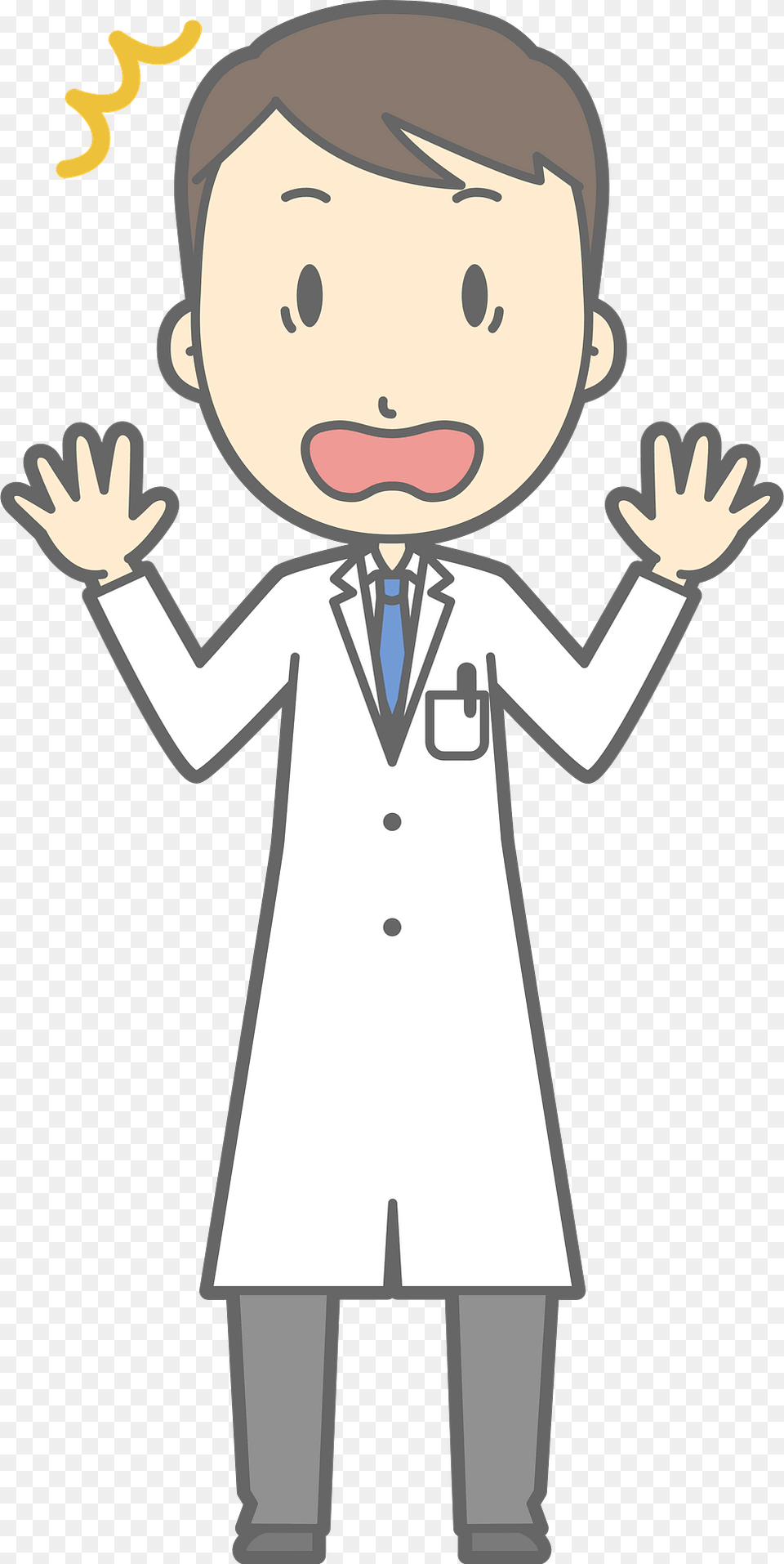 Joel Medical Doctor Is Surprised Clipart, Lab Coat, Clothing, Coat, Person Free Transparent Png