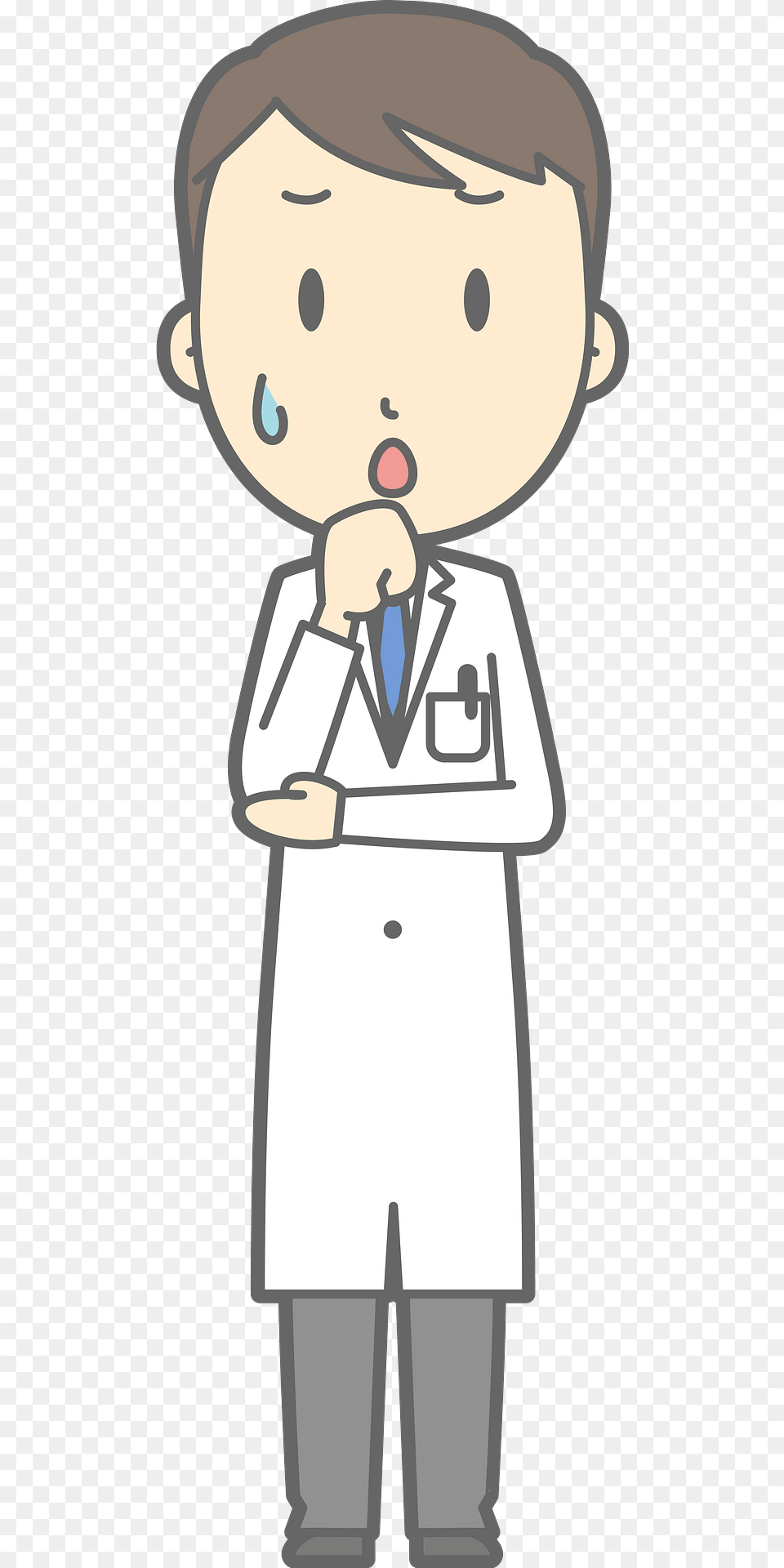 Joel Medical Doctor Man Has Anxiety Clipart, Clothing, Coat, Lab Coat, Baby Png