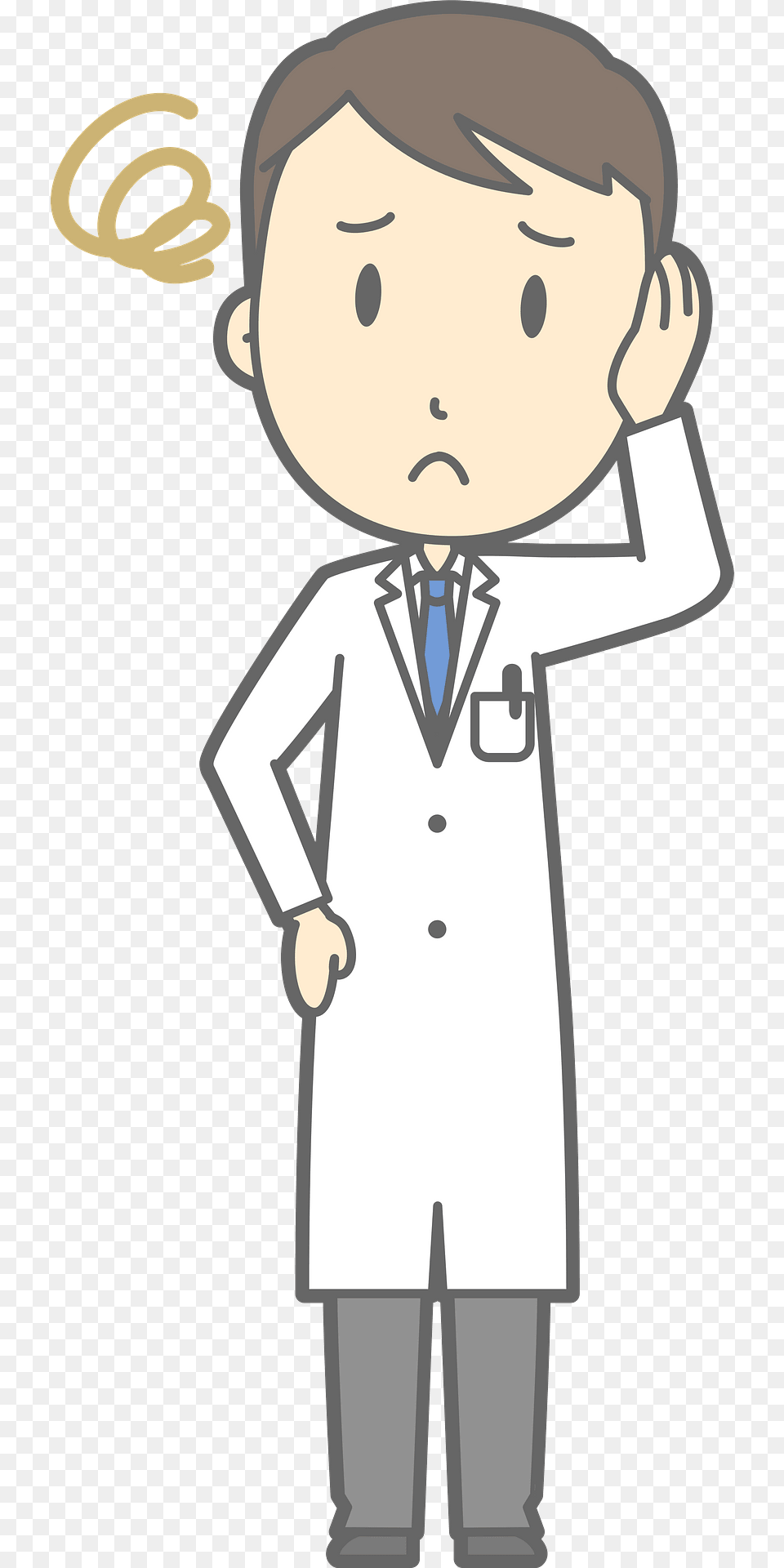 Joel Medical Doctor Man Is Troubled Clipart, Clothing, Coat, Lab Coat, Adult Free Png