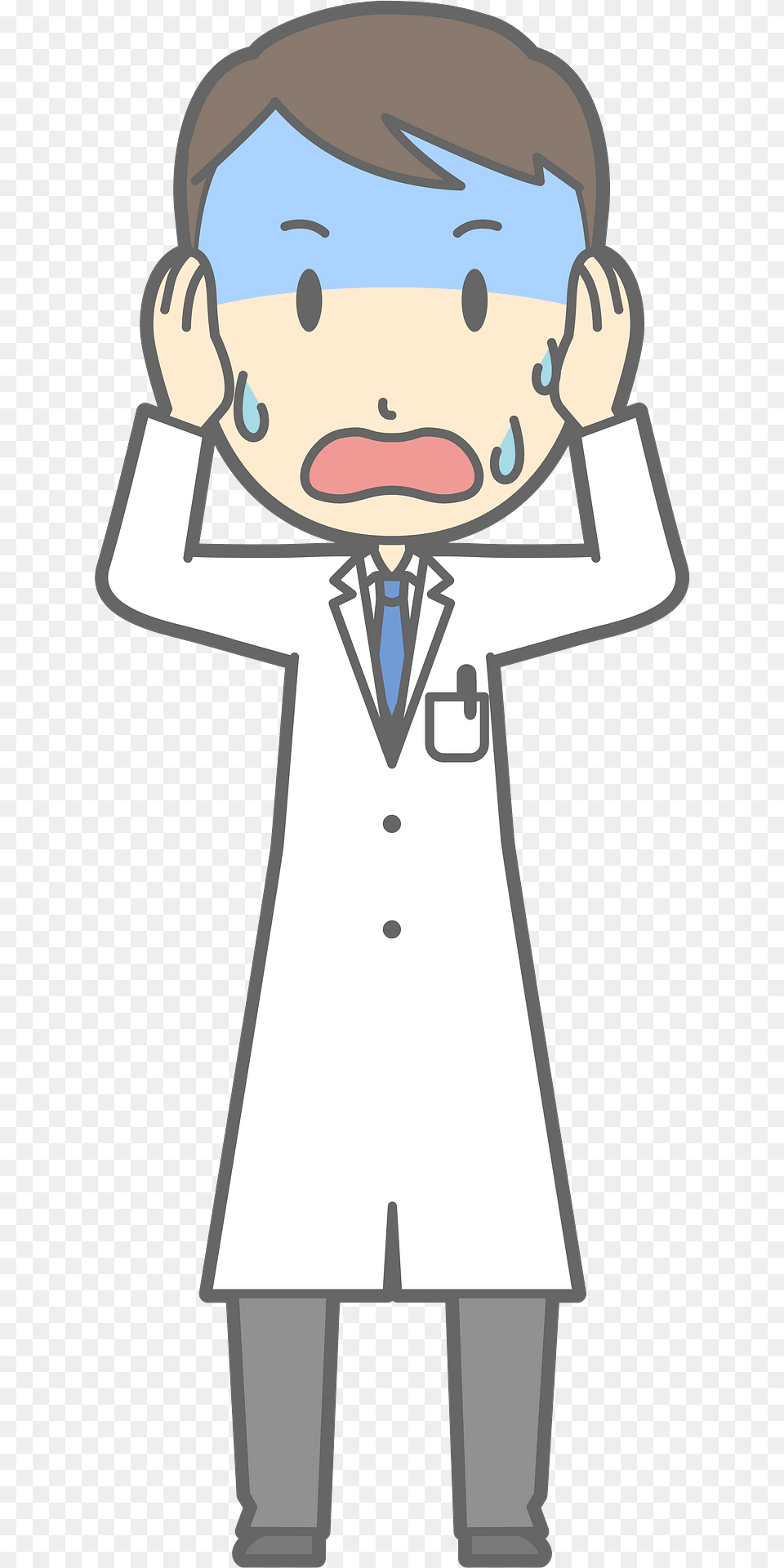 Joel Medical Doctor Man Is Upset Clipart, Clothing, Coat, Lab Coat, Face Png Image