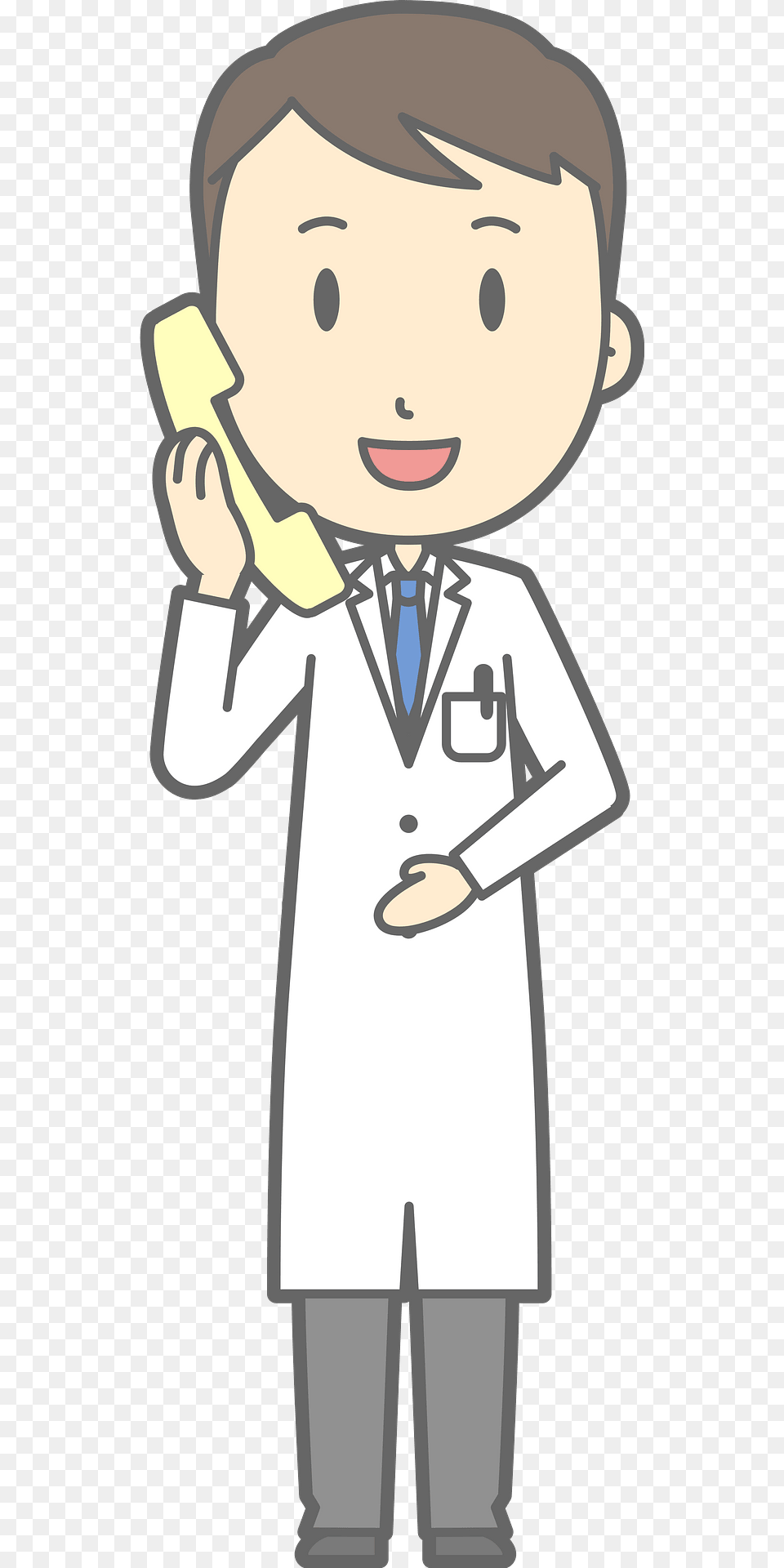 Joel Medical Doctor Man Talking On The Phone Clipart, Clothing, Coat, Lab Coat, Baby Png