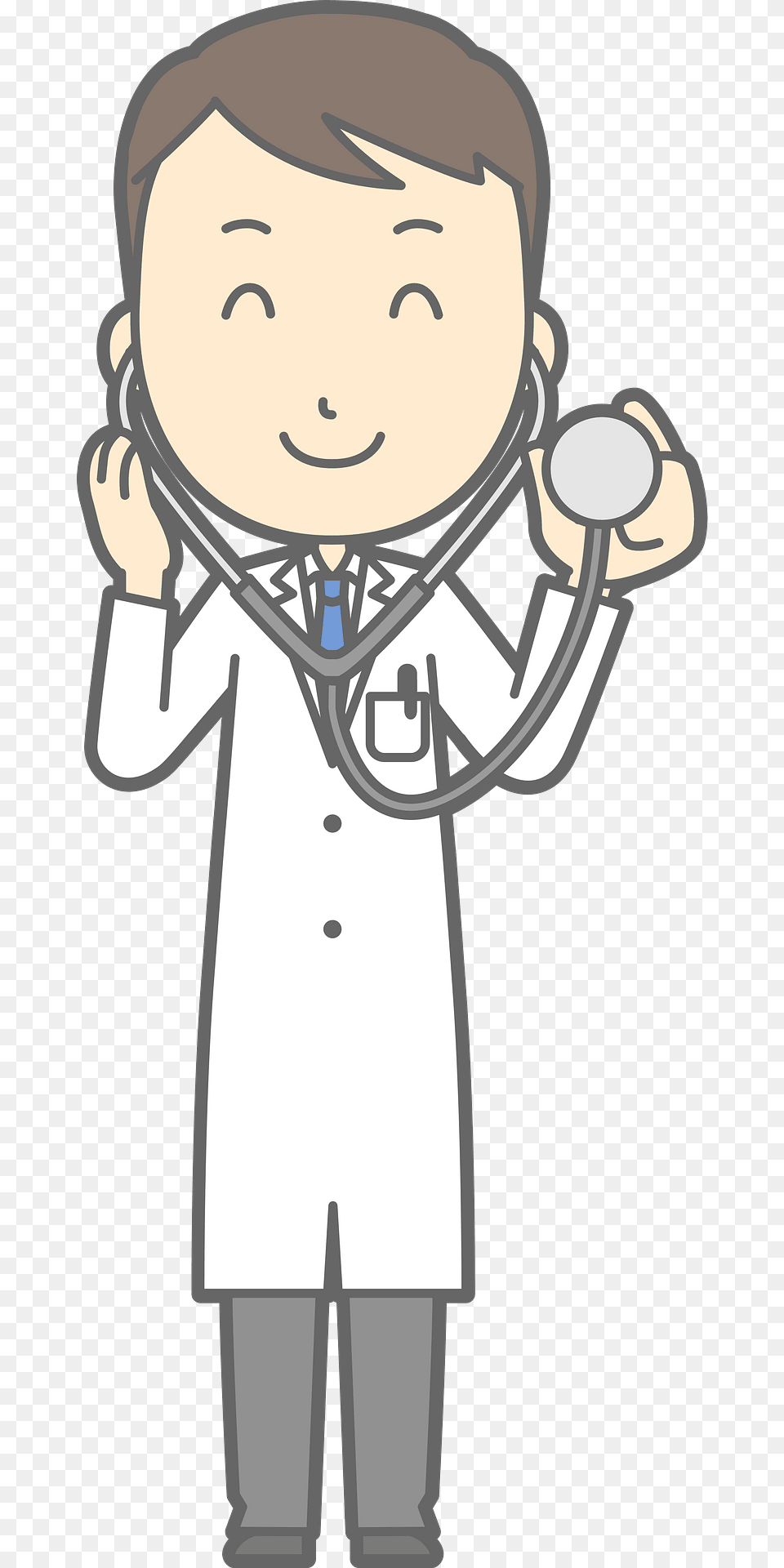 Joel Medical Doctor Man Using Stethoscope Clipart, Clothing, Coat, Lab Coat, Face Png