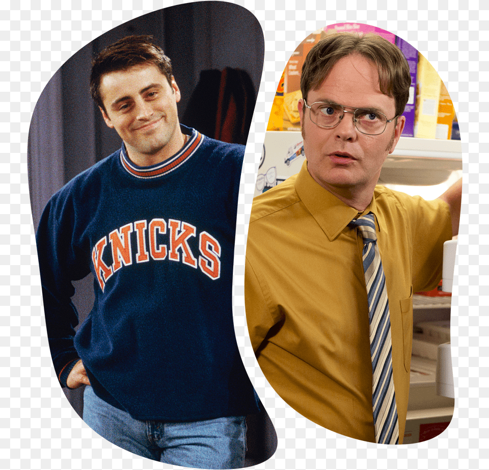 Joey From Friends And Dwight From The Office Friends And The Office, Accessories, Shirt, Tie, Formal Wear Png Image