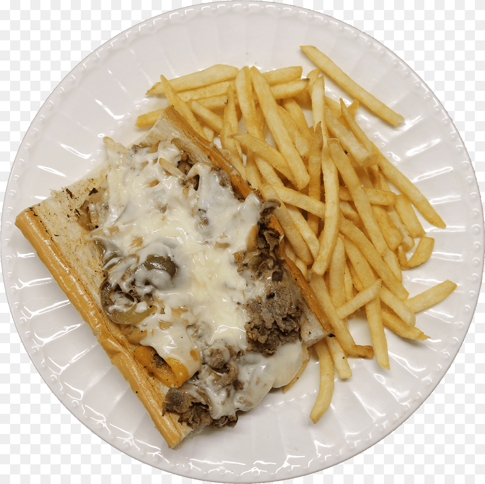 Joey S Red Hots Philly Cheesesteak Sandwich French Fries, Food, Food Presentation, Plate, Meal Free Png