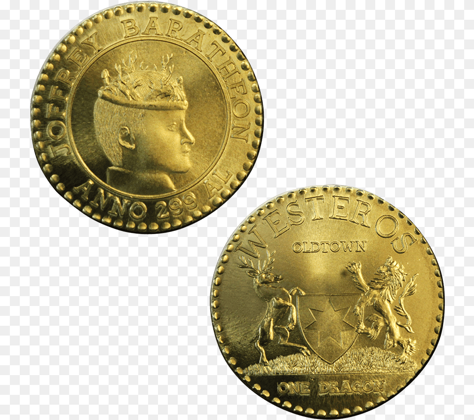 Joffrey Baratheon Golden Dragon Gold Dragon Coin Westeros, Person, Treasure, Face, Head Free Transparent Png