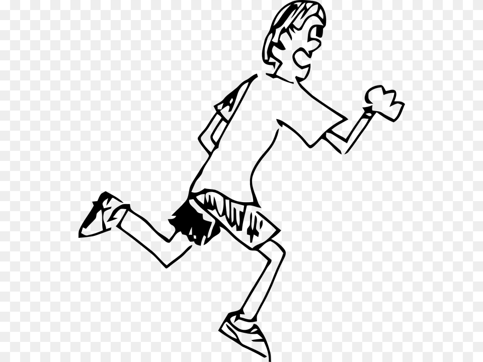 Jogger Runner Running Jogging Sports Man Person Run Black And White, Gray Png
