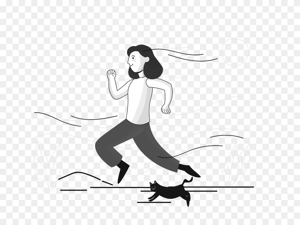Jogging Bw Clipart, Art, Person, Face, Head Free Png Download