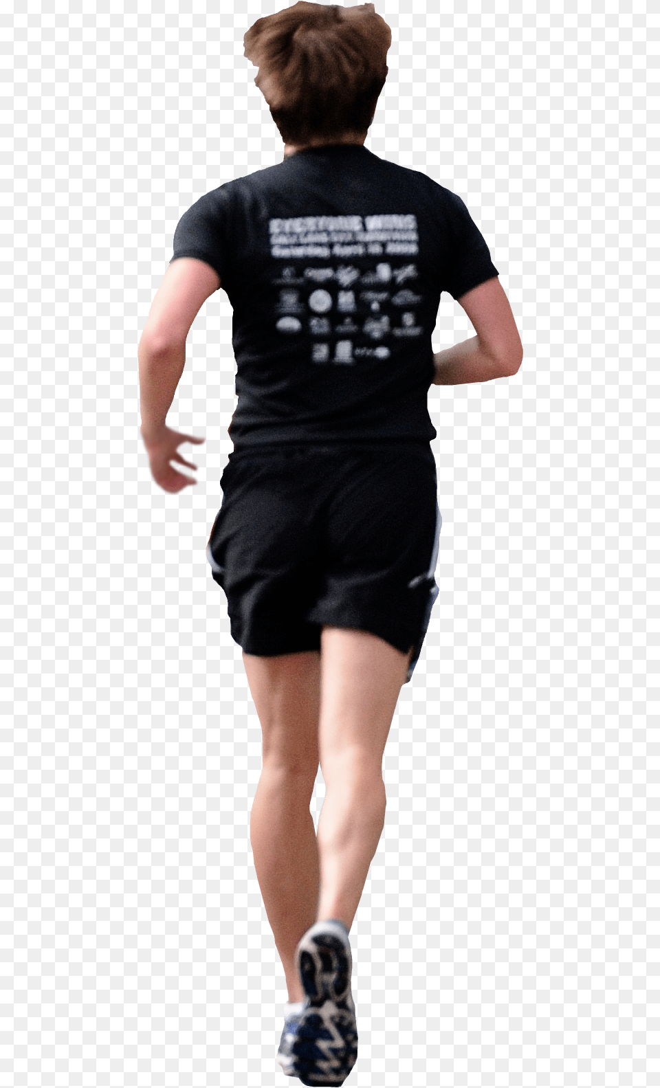 Jogging Man People Cutout Running Man Back, Shorts, Shoe, Person, Male Png Image