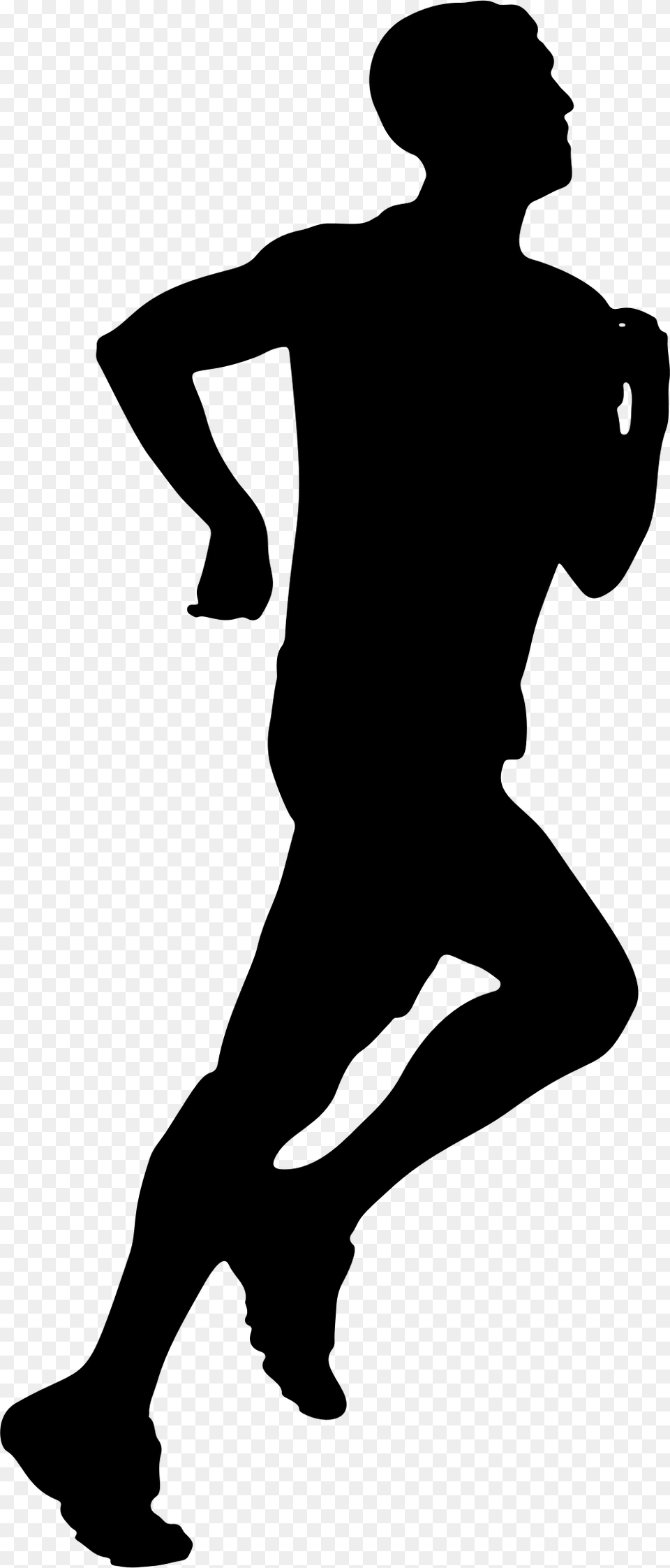 Jogging Silhouette, Gray Png