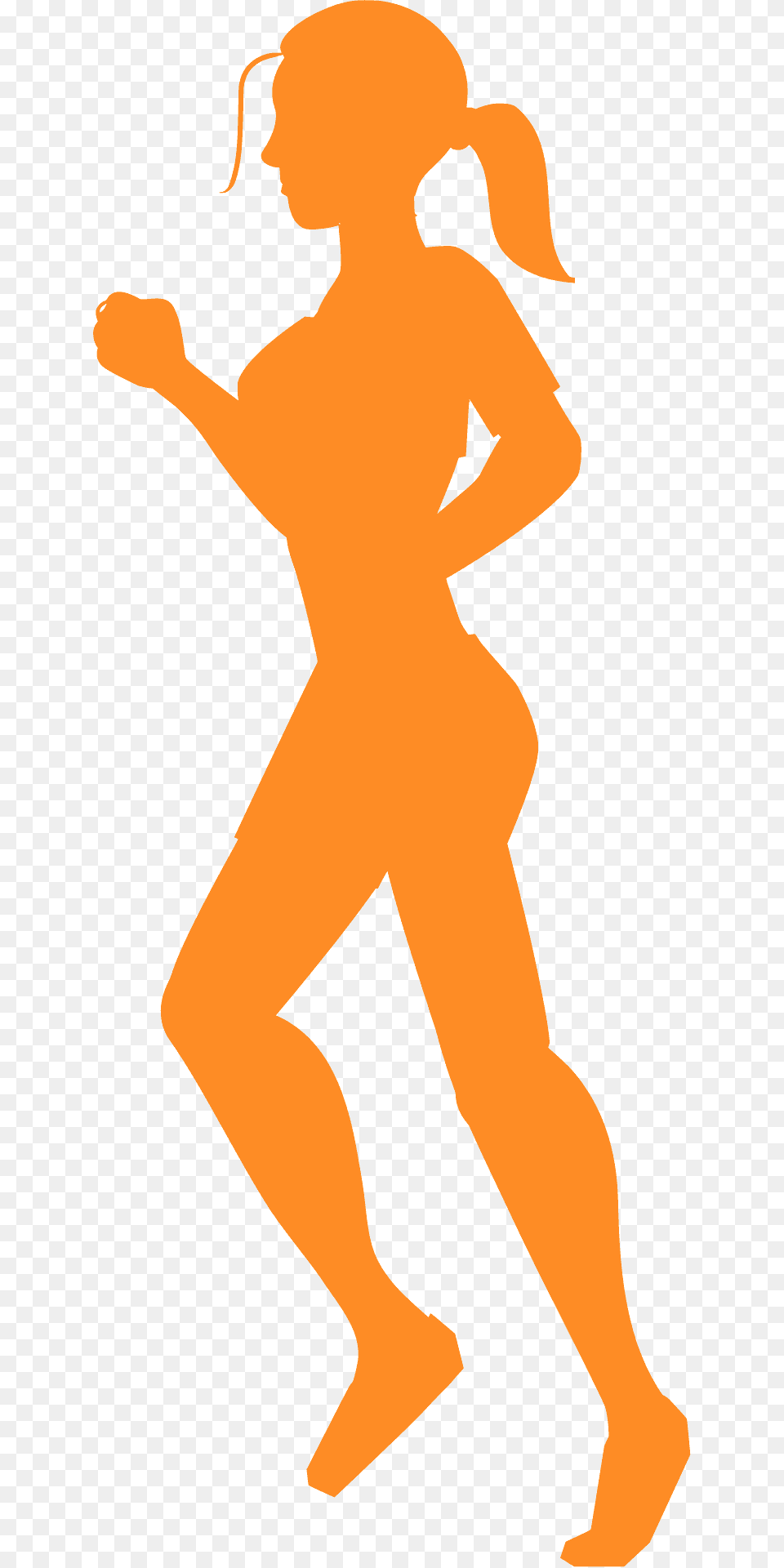 Jogging Woman Silhouette, Adult, Female, Person, Face Png Image