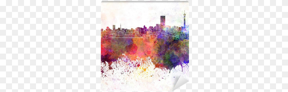 Johannesburg Skyline In Watercolor Background Wall Johannesburg Skyline In Watercolor Background, Art, Modern Art, Canvas, Painting Free Transparent Png