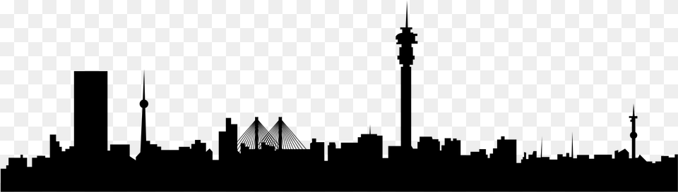 Johannesburg Skyline Silhouette, Gray Free Png
