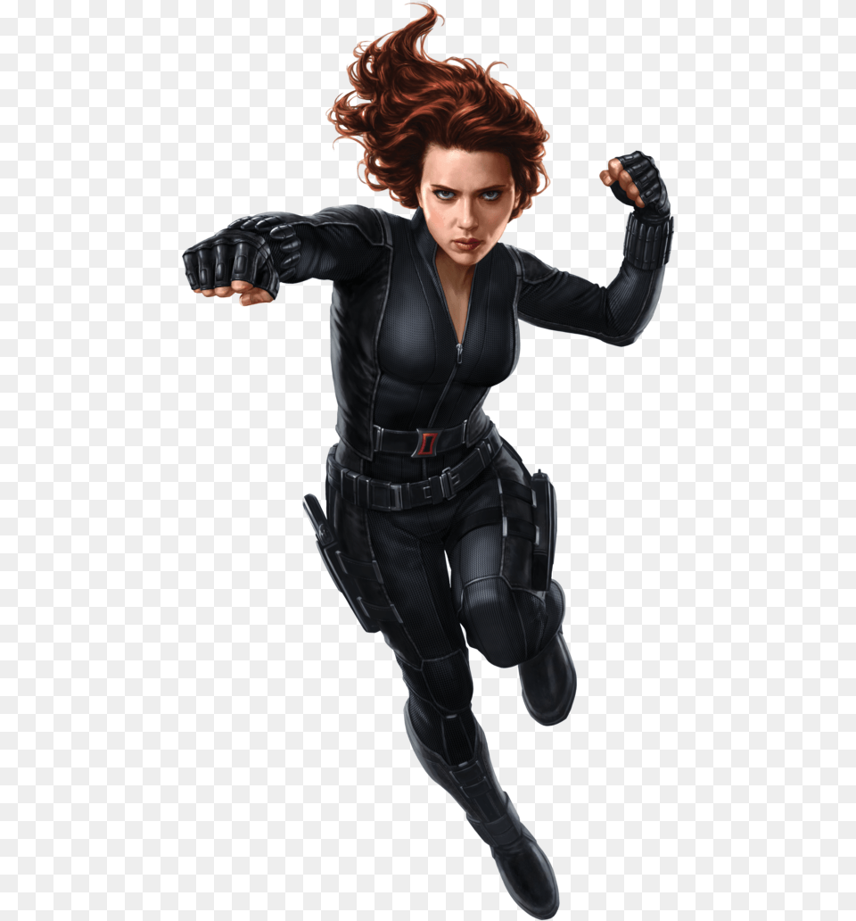 Johansson America Thor Black The Captain Avengers Clipart Black Widow Cut Out, Person, Jacket, Clothing, Coat Png
