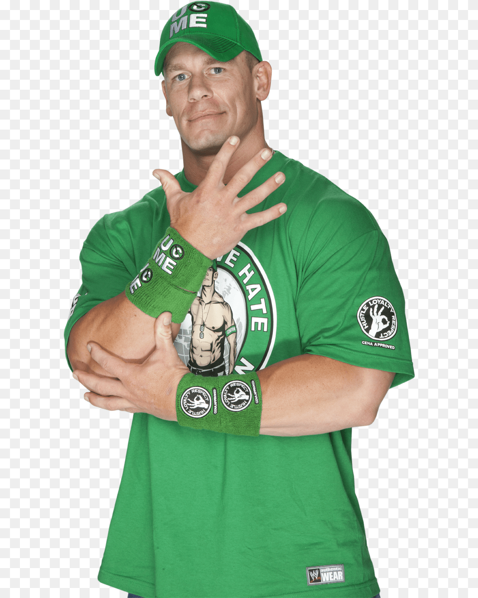 John Cena 2012 Green, T-shirt, Shirt, Hat, Clothing Free Png