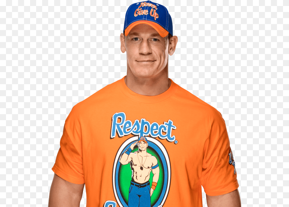 John Cena 2017 3 John Cena Orange Shirt, T-shirt, Baseball Cap, Cap, Clothing Png Image
