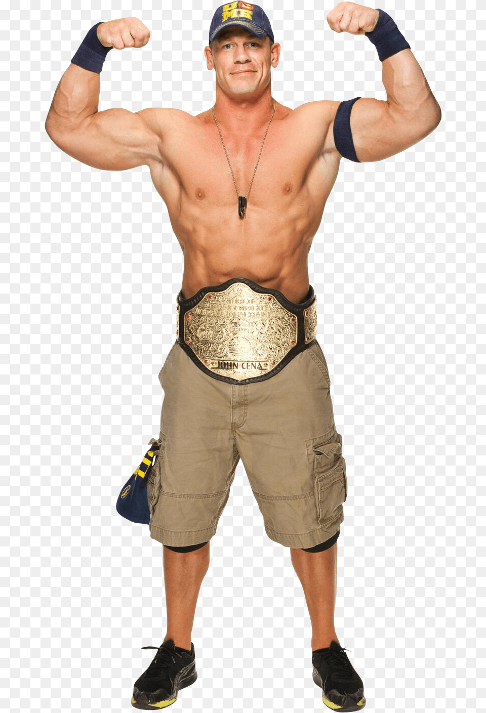 John Cena John Cena Whole Body, Shorts, Person, Hat, Hand Png Image