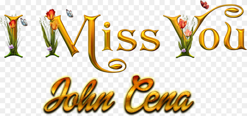 John Cena Missing You Name Calligraphy, Plant, Text Free Png