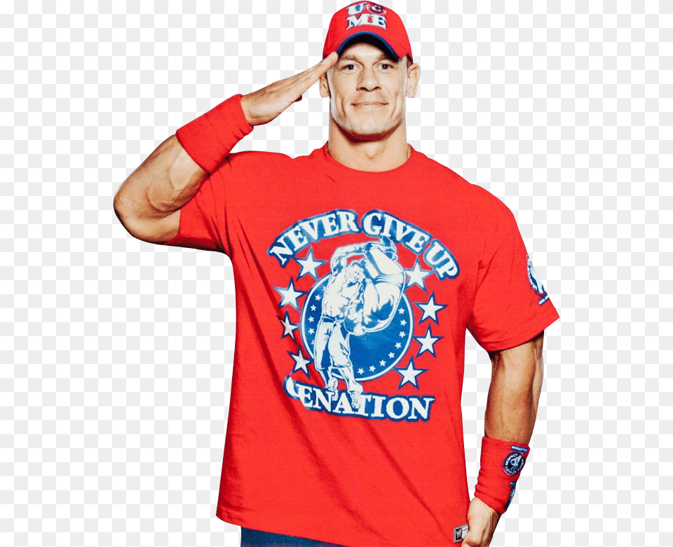 John Cena Red Shirt, T-shirt, Hat, Clothing, Cap Free Png