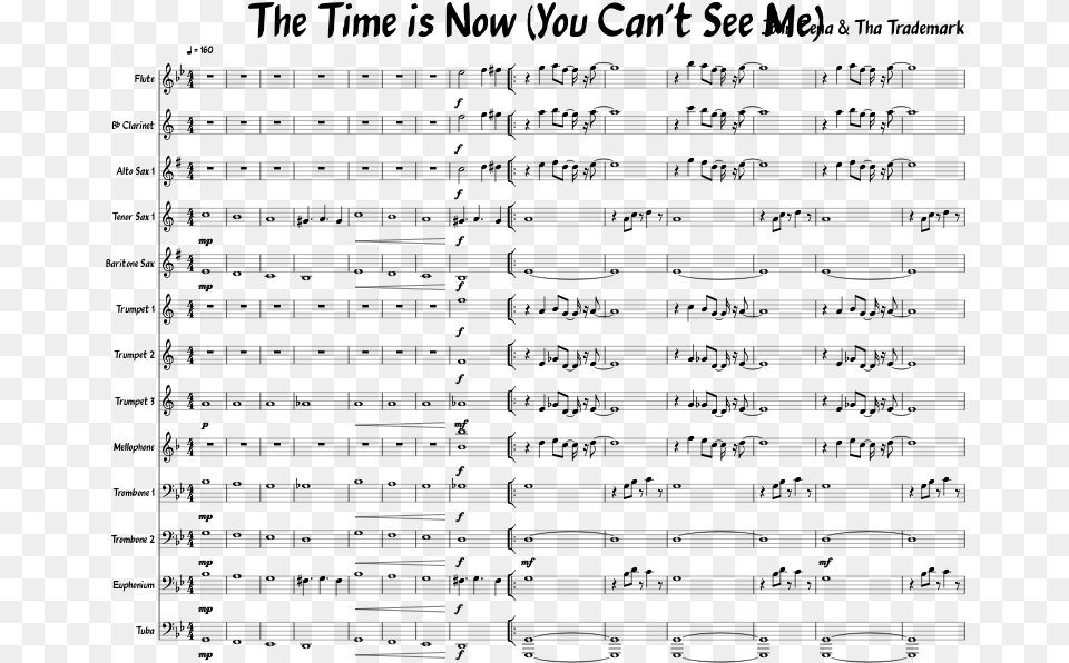 John Cena Theme Song Sheet Music For Flute Clarinet Document, Gray Png Image