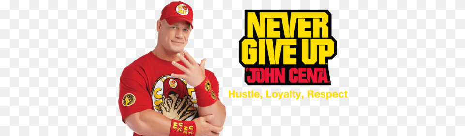 John Cena Wallpaper Probably With A Ballplayer A Right John Cena Style Never Give Up, T-shirt, Hat, Person, People Free Transparent Png