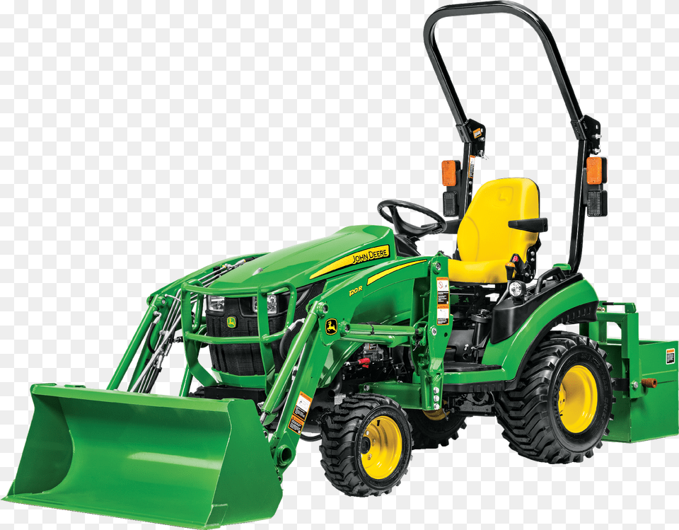 John Deere 1025r Tractor Loader, Plant, Grass, Lawn, Wheel Png Image