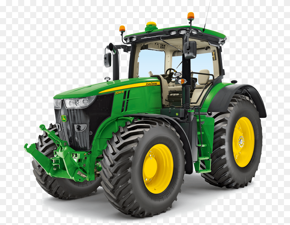 John Deere 7290 R, Tractor, Transportation, Vehicle, Machine Free Png Download