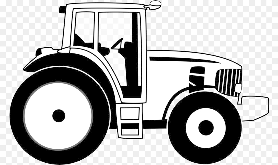 John Deere Clip Art Tractor Openclipart Vector Graphics Tractor Clipart Black And White, Transportation, Vehicle, Car Free Png