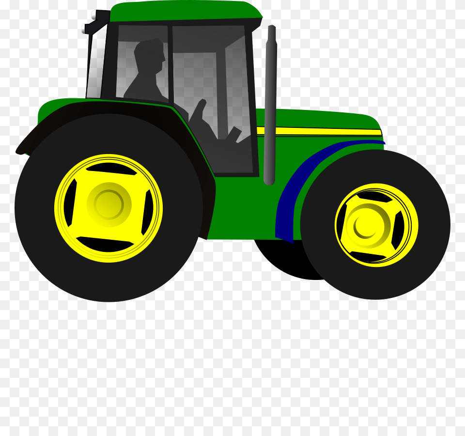 John Deere Green Tractor Clipart, Transportation, Vehicle, Machine, Wheel Png Image
