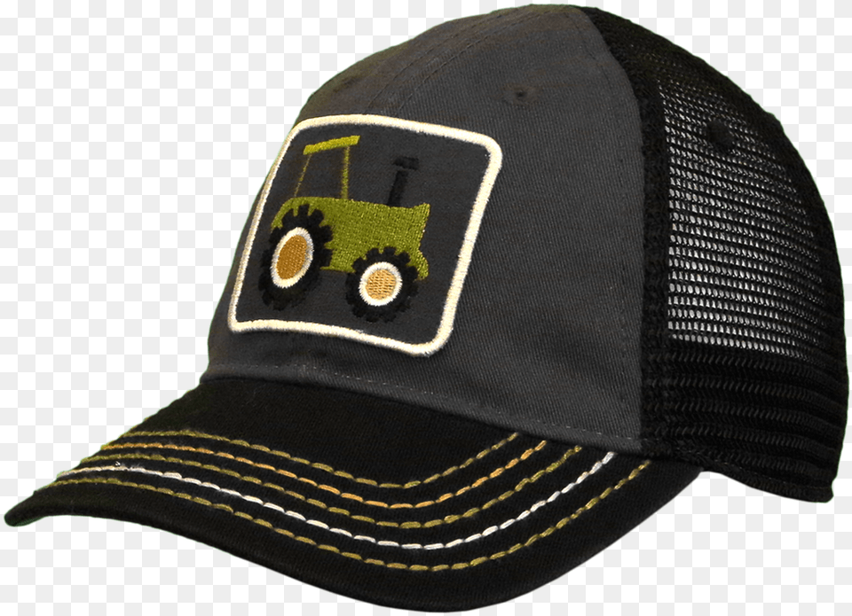 John Deere Kids Black Tractor Patch Cap For Baseball, Baseball Cap, Clothing, Hat Png