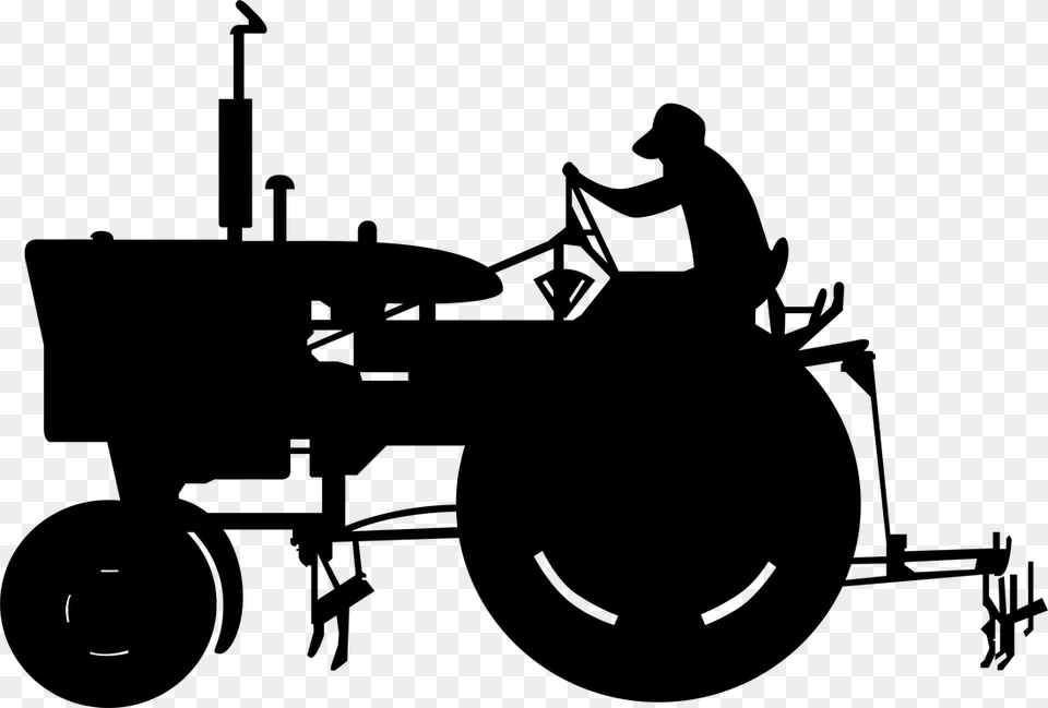 John Deere Tractor Agriculture Black And White Clip Agriculture Black And White Art, Gray Free Png