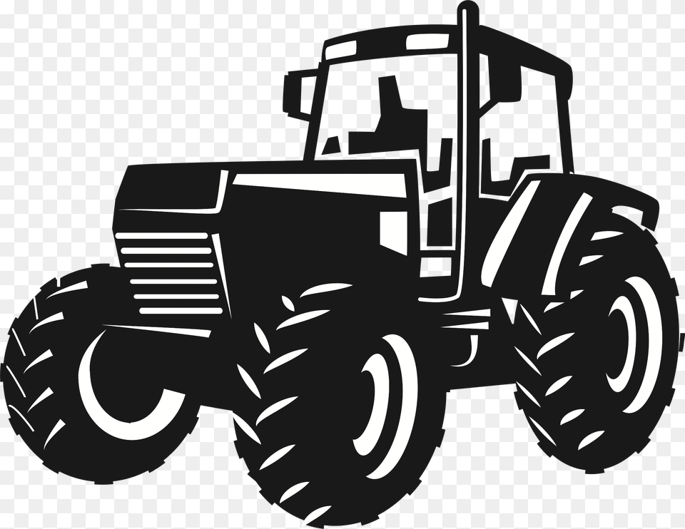 John Deere Tractor Agriculture Clip Art Tractor Black And White, Transportation, Vehicle, Bulldozer, Machine Png